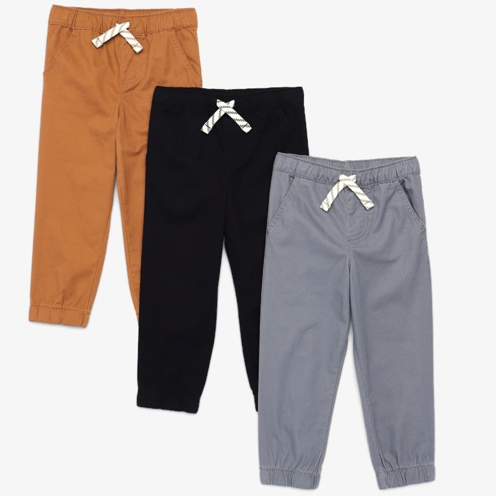 🆕 Garanimals Toddler Boys' Stretch Twill Pull-On Jogger Pants, 3-Pack, 18 months